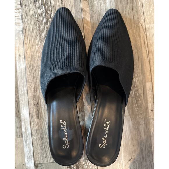 Splendid Lunelli Mule Size 9.5 Black Ribbed Knit Casual 2" Block Heel Shoe - Picture 8 of 10